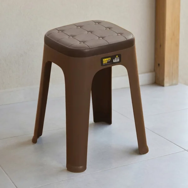 banquito deco marrron apilable